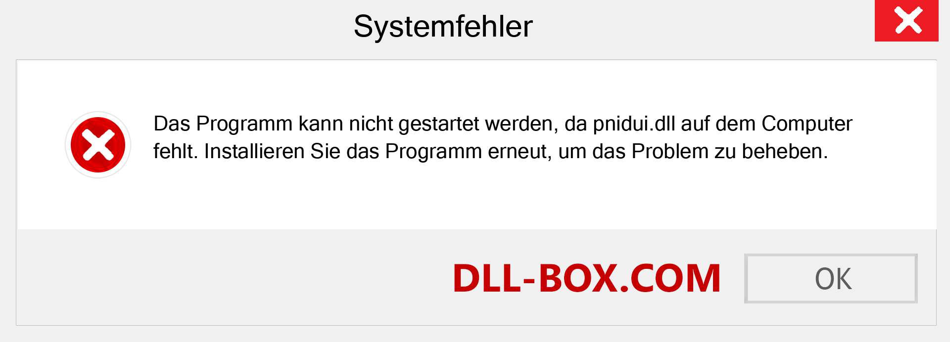 pnidui.dll-Datei fehlt?. Download für Windows 7, 8, 10 - Fix pnidui dll Missing Error unter Windows, Fotos, Bildern